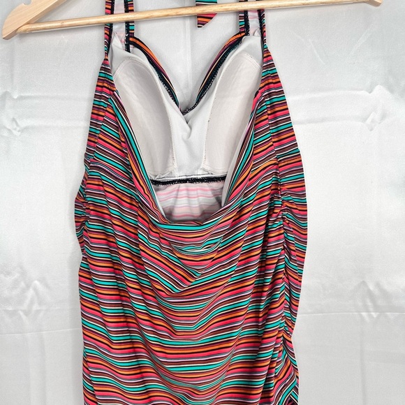 Beach Bump by Motherhood Maternity striped halter bikini TOP size large - Picture 4 of 7